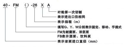 FB、FM不锈钢离心泵型号说明