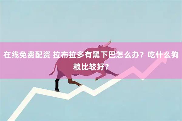 在线免费配资 拉布拉多有黑下巴怎么办?吃什么狗粮比较好?